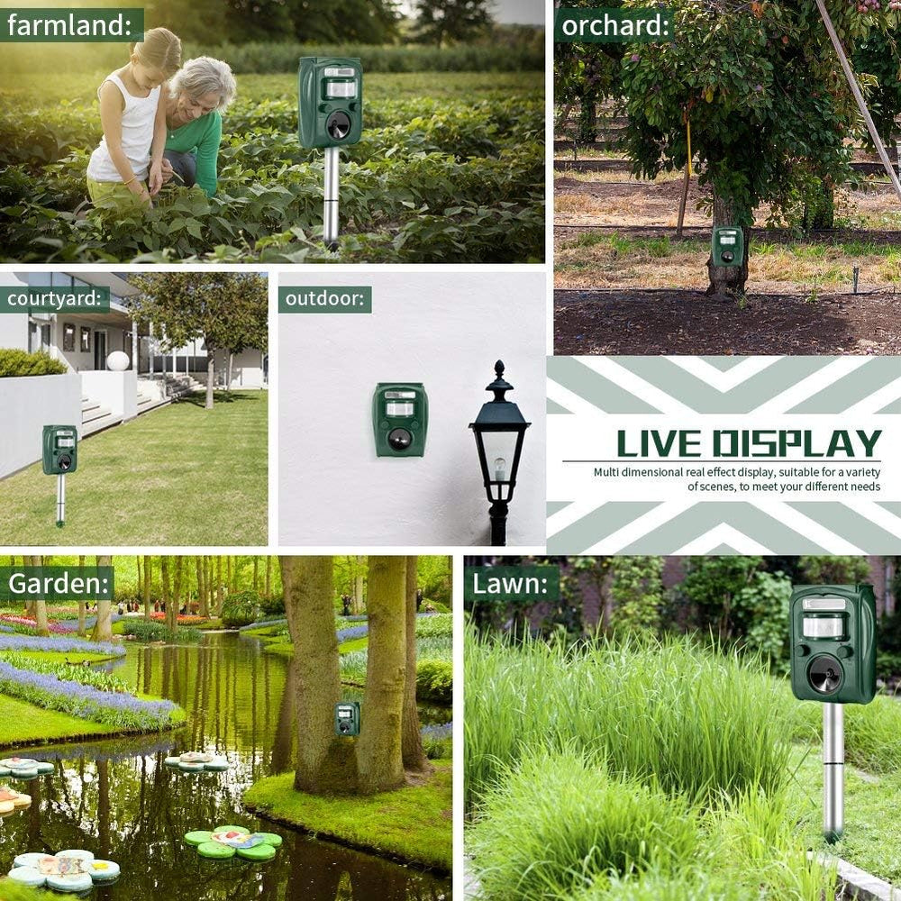 PGFIT mounted on stake in garden protecting plants from pests