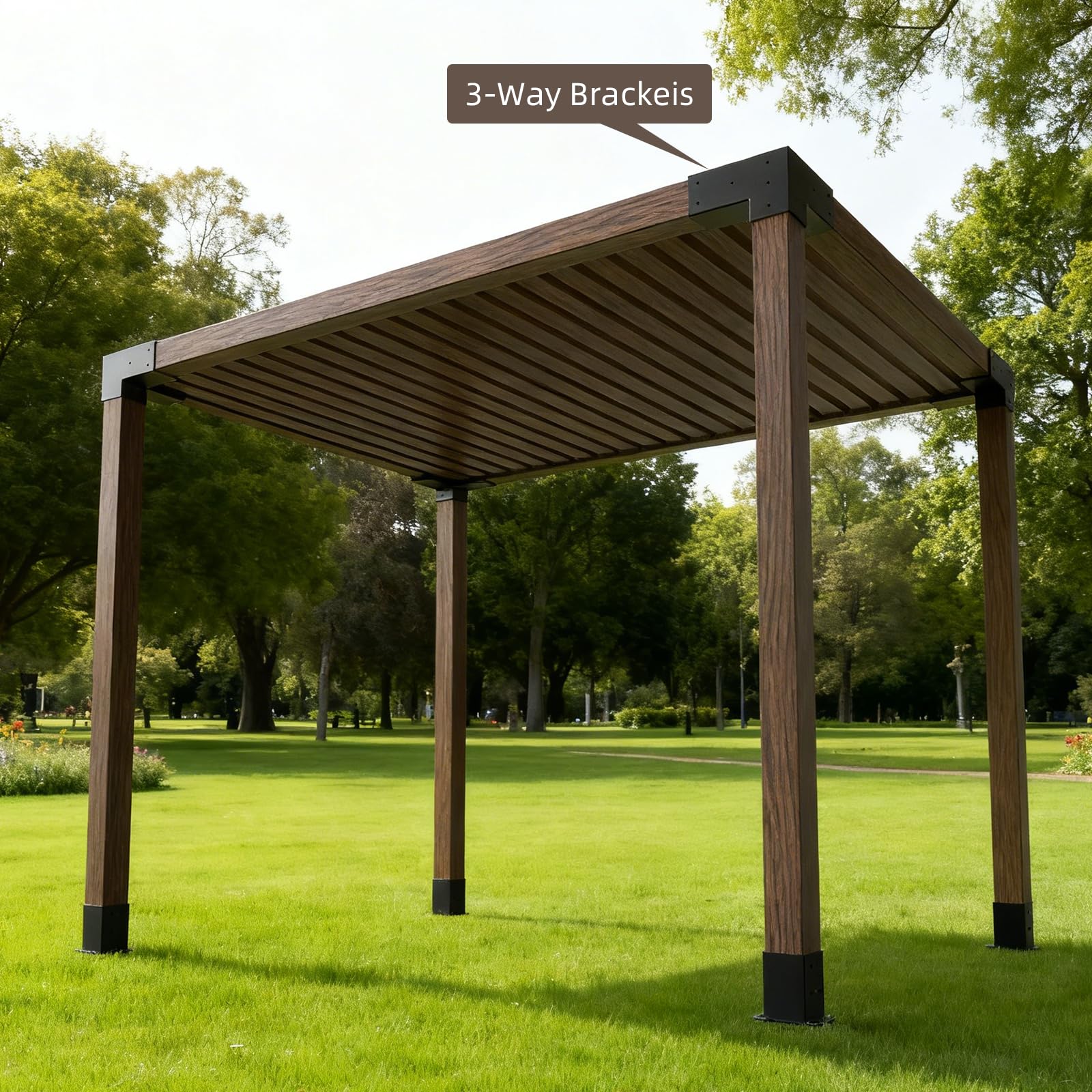 PGGP installed pergola frame in backyard showing sturdy structure and aesthetic appeal