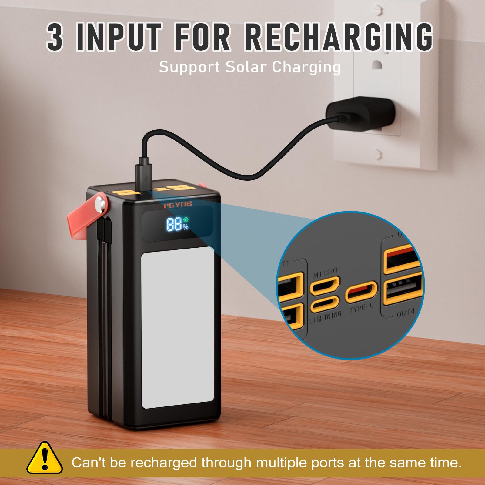 PGYOB included charging cable and user manual for out-of-box use