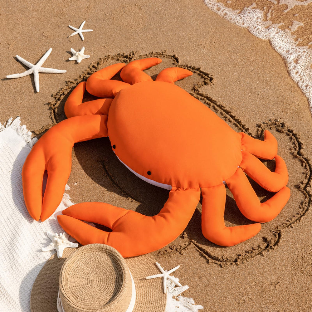 Phantoscope crab pillow front view bright accent for patio seating