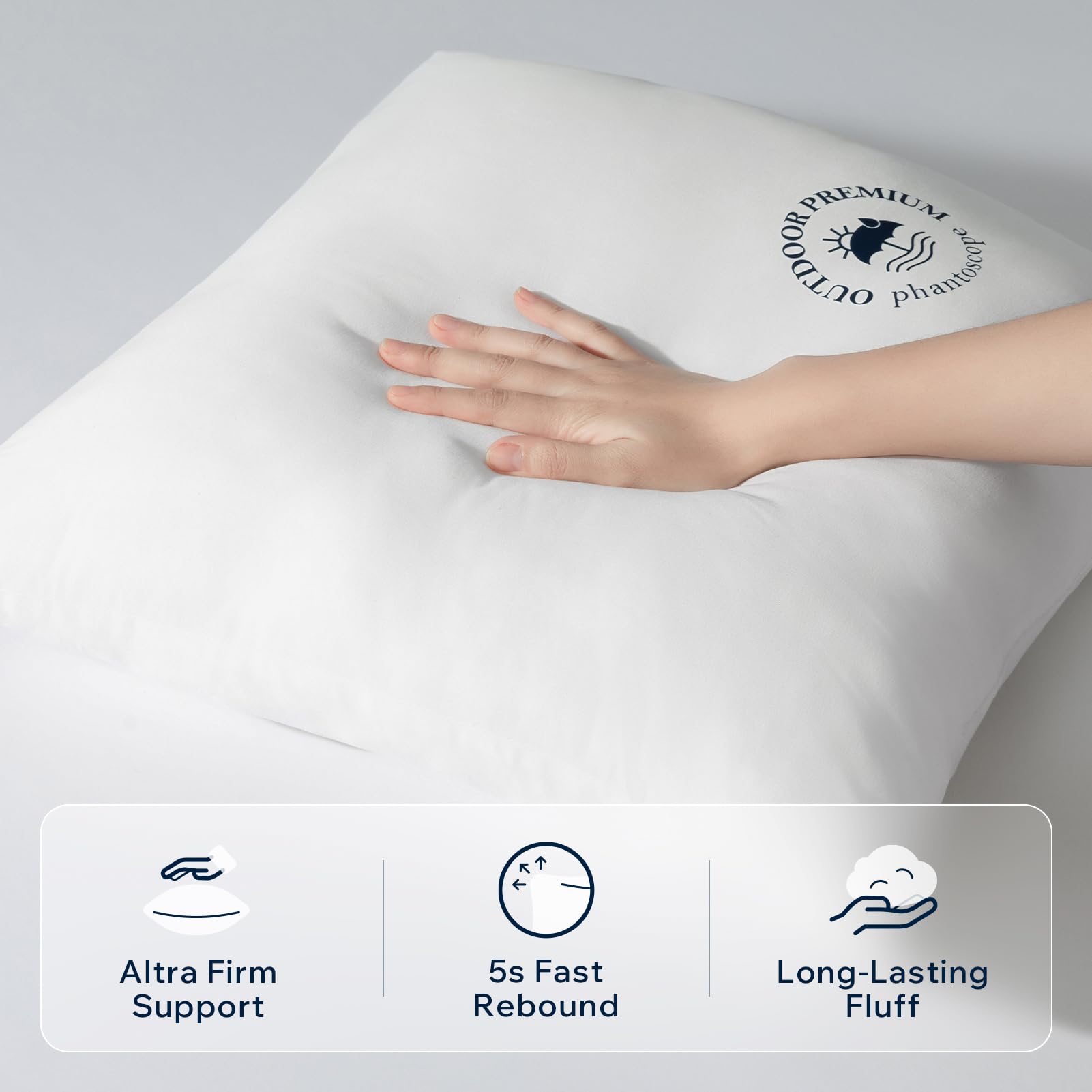 Phantoscope pillow insert on outdoor sofa offering weather-ready comfort and style