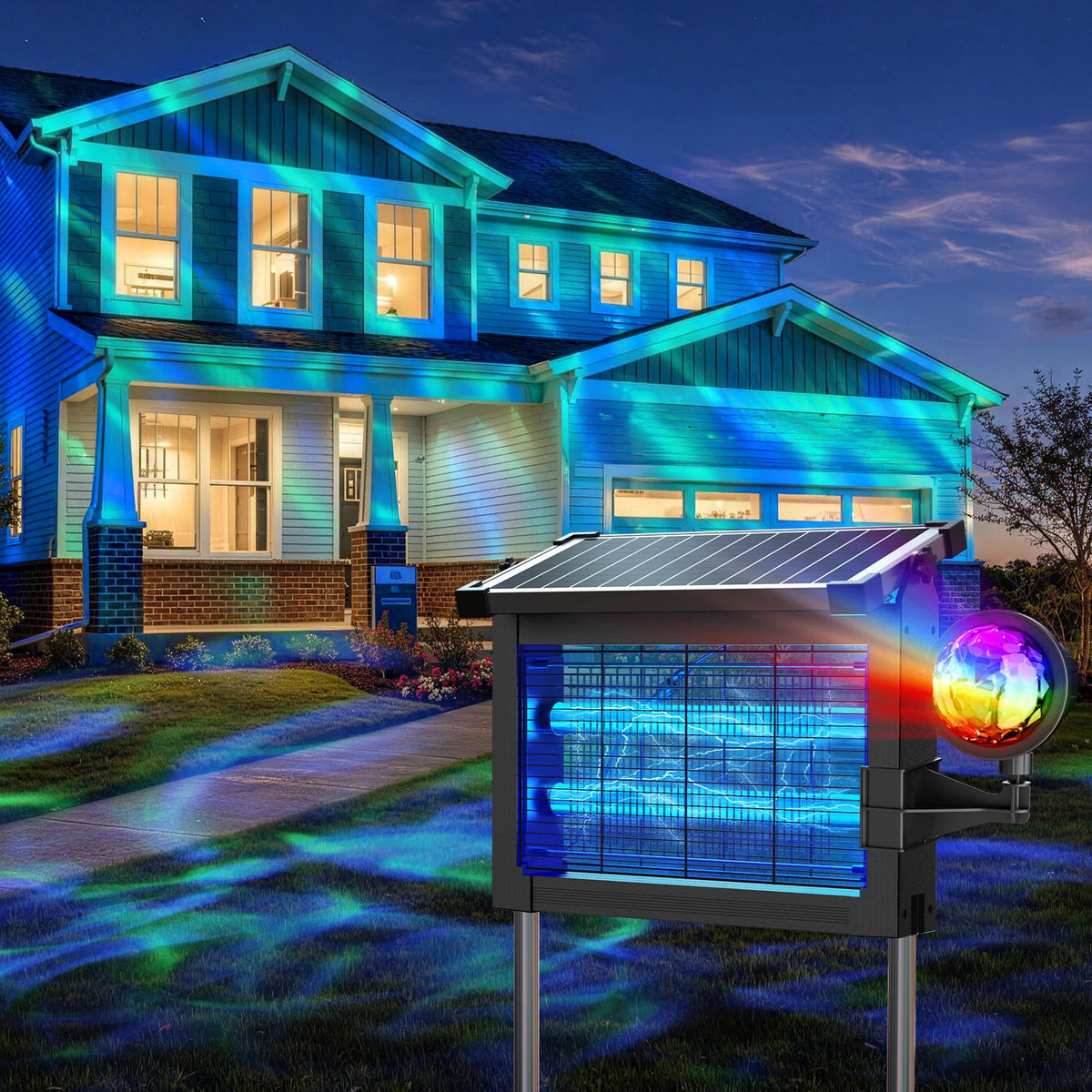 PhatroyYee front view showing projector lights and neat design for attractive outdoor lighting