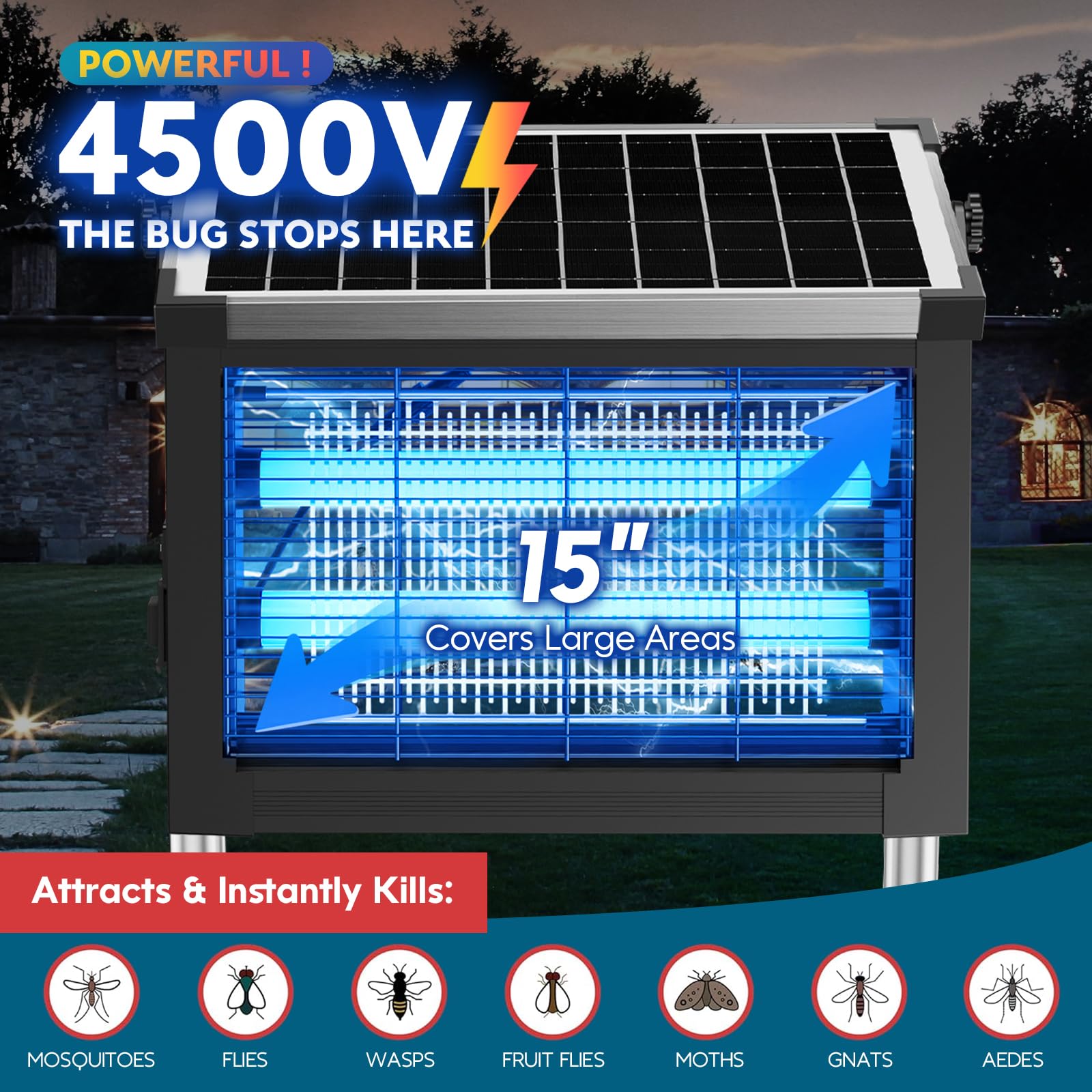 PhatroyYee high-voltage grid closeup for quick insect elimination