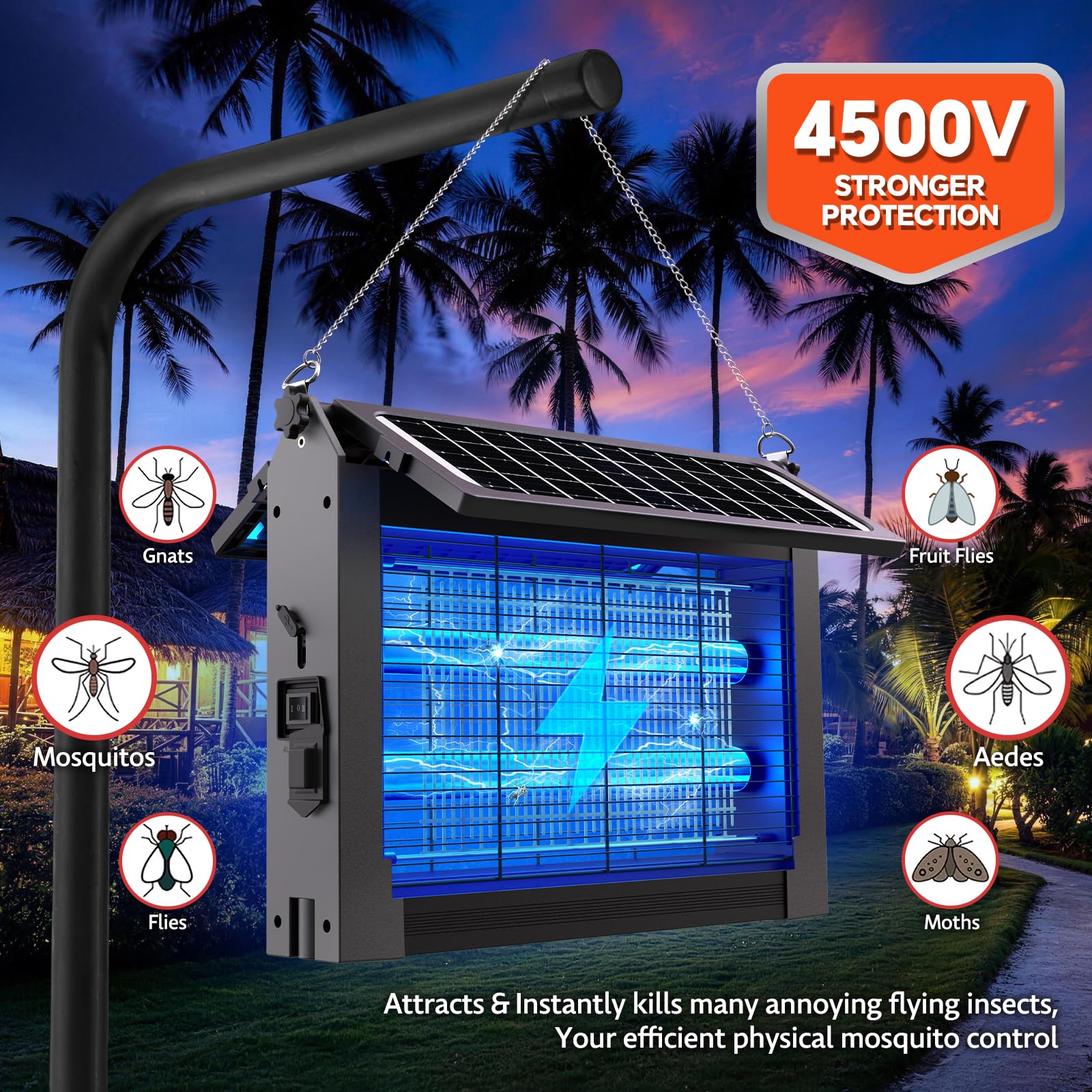 PhatroyYee detailed shot of 4500V high-voltage grid offering fast insect elimination
