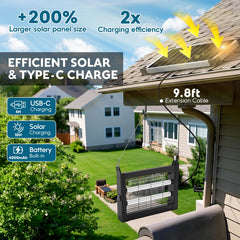 PhatroyYee solar panel with 3m extension cable for flexible placement