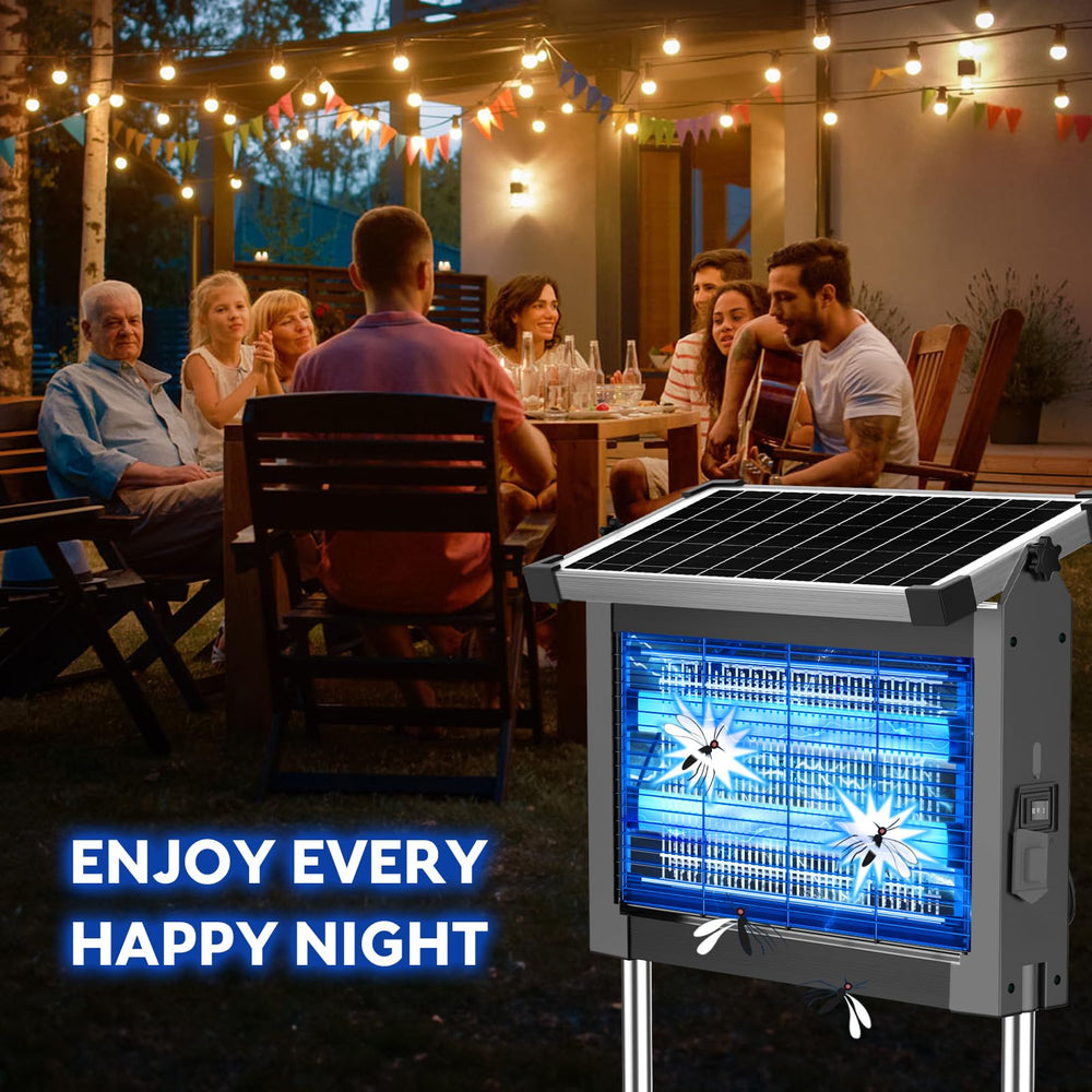 PhatroyYee tabletop at night depicting bright light attracting insects away from guests