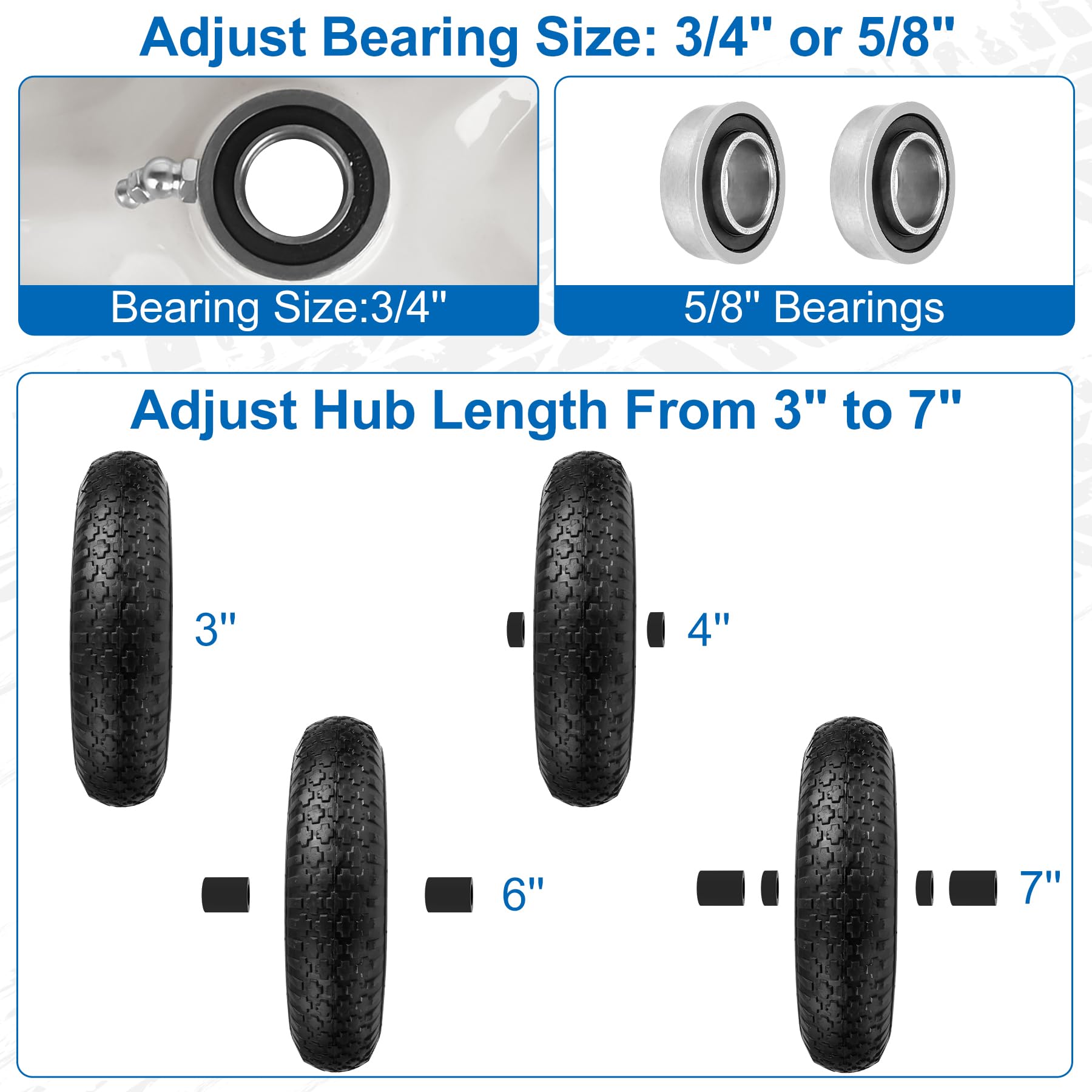 phepetroll adapter kit with bearings and spacers for flexible hub fit and easy install