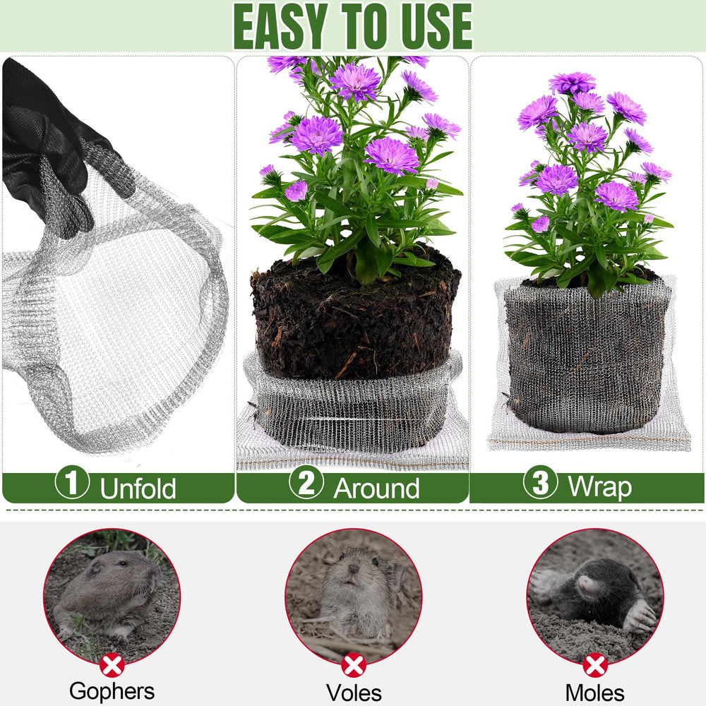 phepetroll basket enclosing tubers showing root protection and soil access