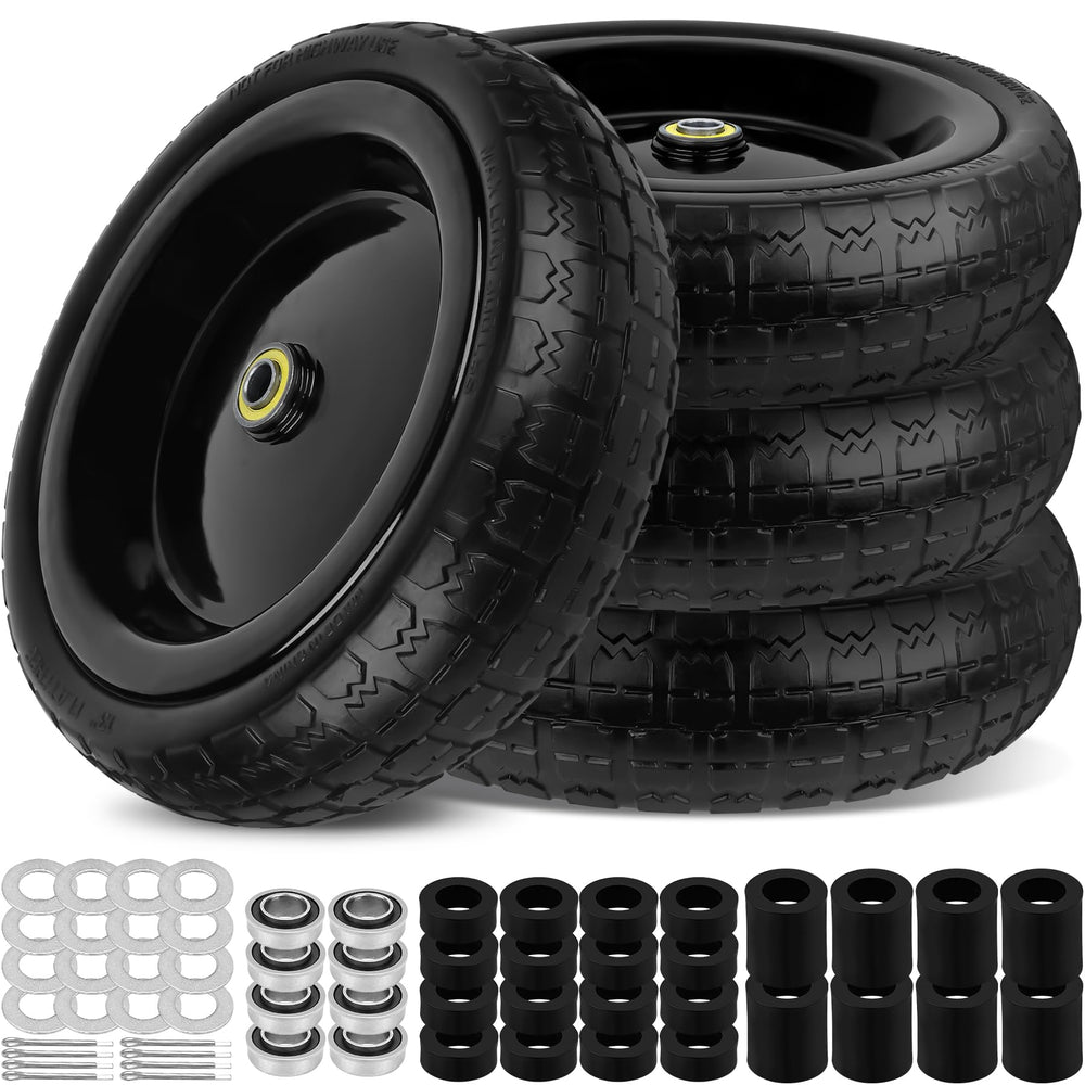 phepetroll front view 13-inch wheel showing solid flat-free benefit
