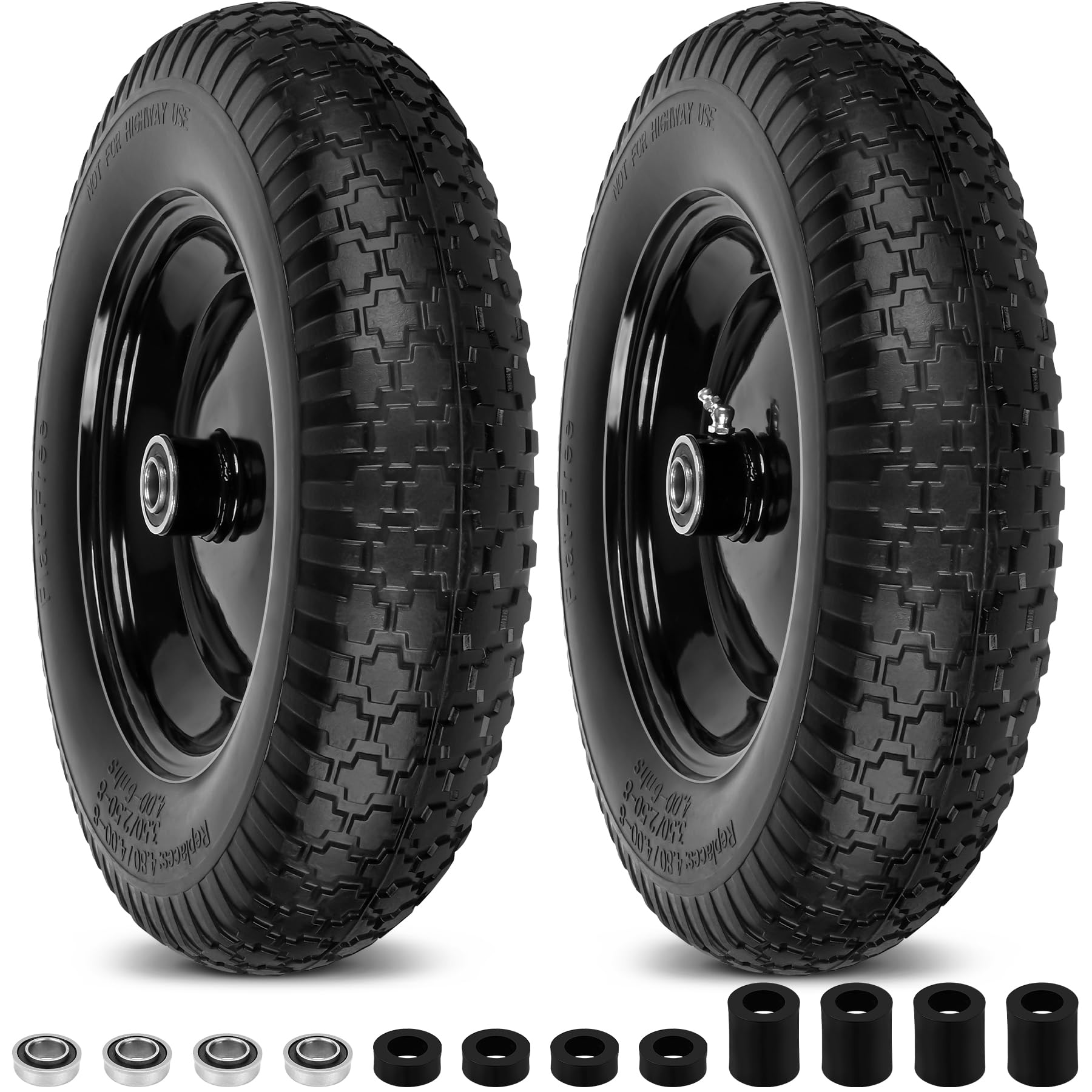 phepetroll front view assembled wheel pair showing fit and durability