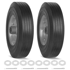 phepetroll front view of two 10-inch solid wheels showing durable build and ready replacement