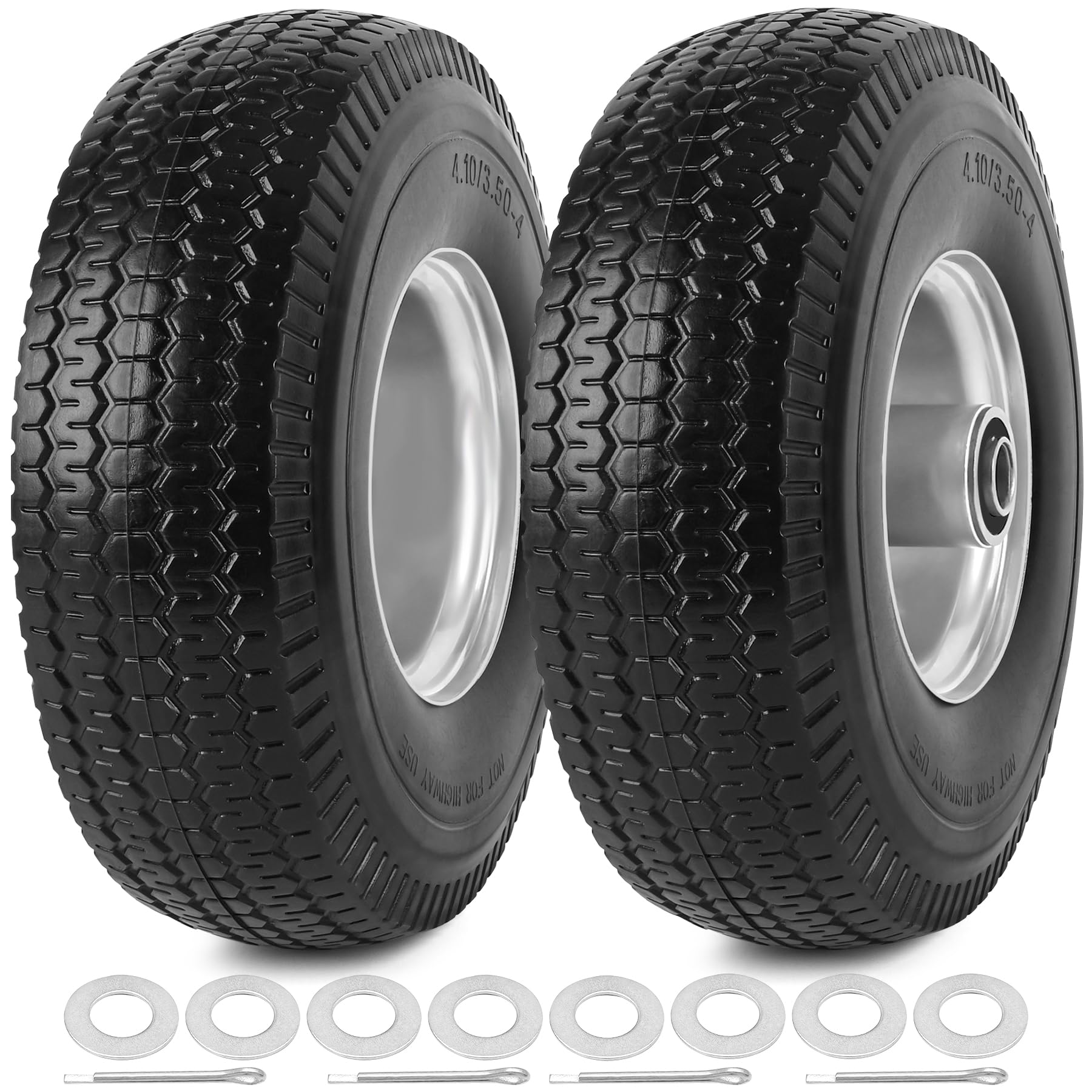 phepetroll front view wheelset showing full tire and rim, durable replacement