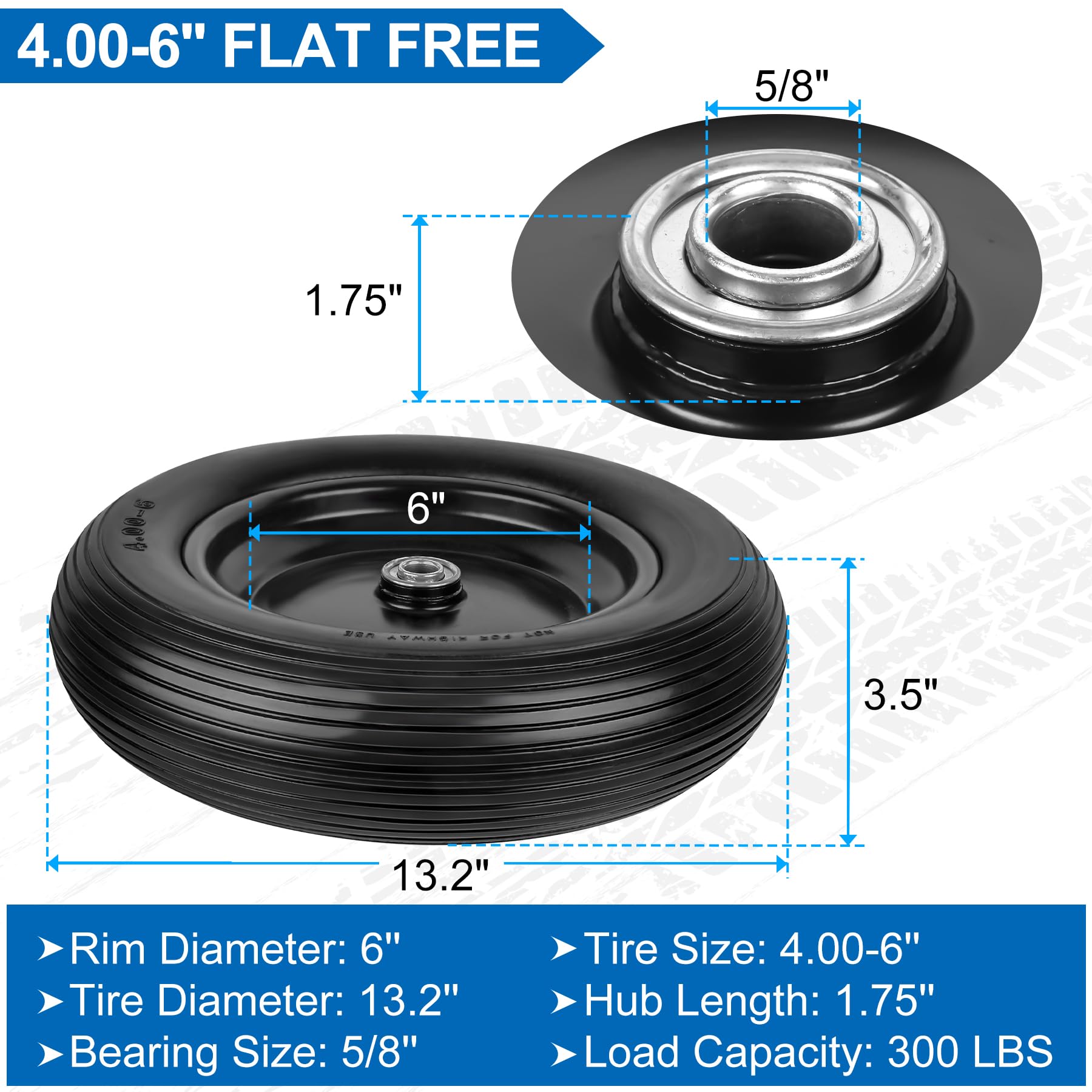phepetroll hub and bearing detail highlighting 1.75 inch centered hub and easy fit advantage
