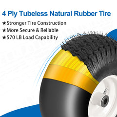 phepetroll tire mounted on riding mower demonstrating fit and improved handling