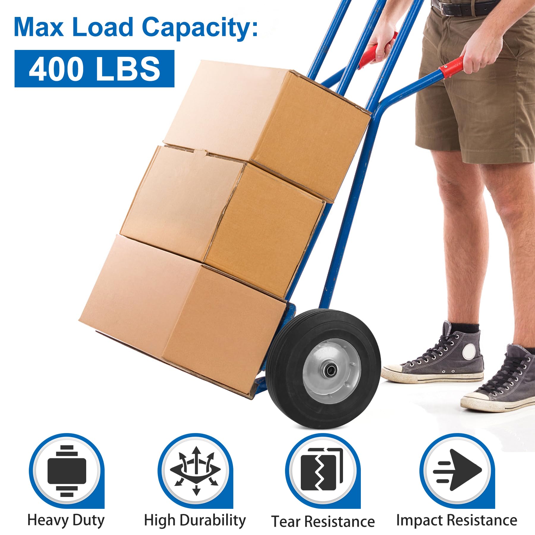phepetroll side profile showing 10x2.5 inch size for wider load support and balance