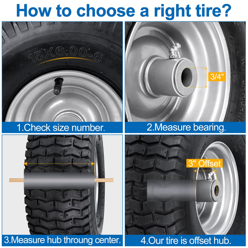 phepetroll tire next to ruler showing 15 inch diameter and 6 inch width