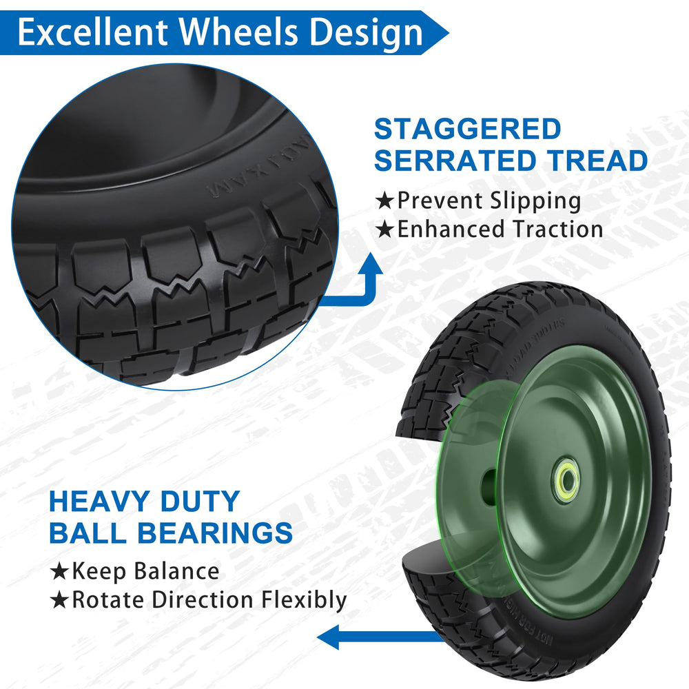 phepetroll wheel mounted on a wheelbarrow for maintenance-free use