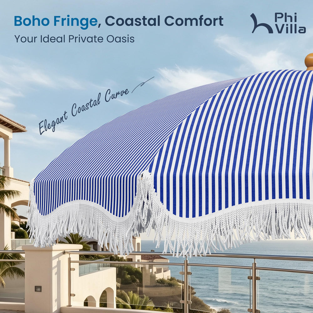 PHI VILLA fabric close-up showing UPF coating for sun protection