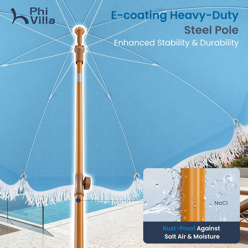 PHI VILLA umbrella packed in carry bag for lightweight transport and storage