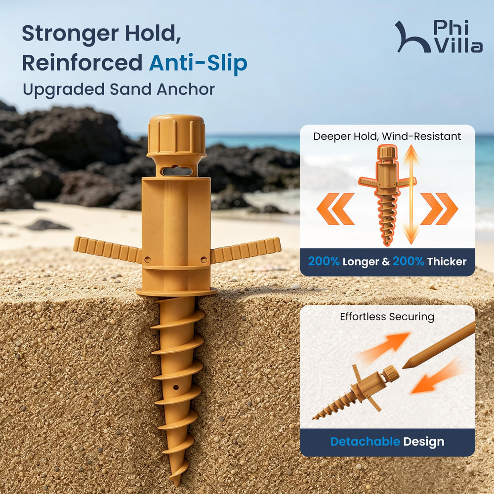 PHI VILLA brown powder-coated pole and two-piece assembly join for portability