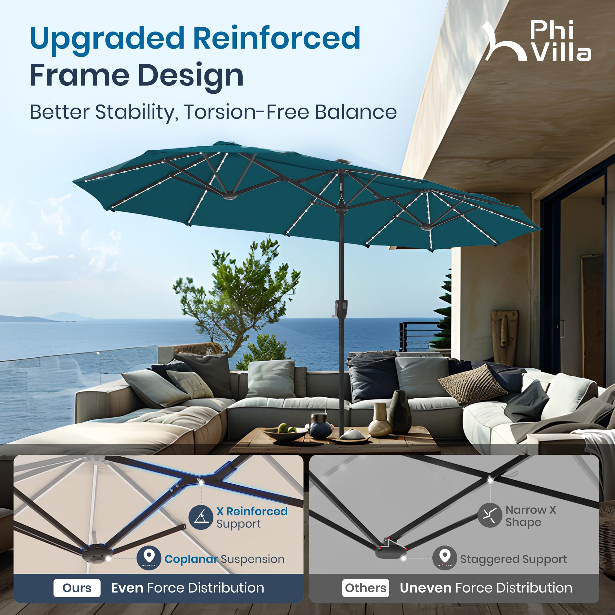 PHI VILLA hand crank operation view for effortless opening and closing