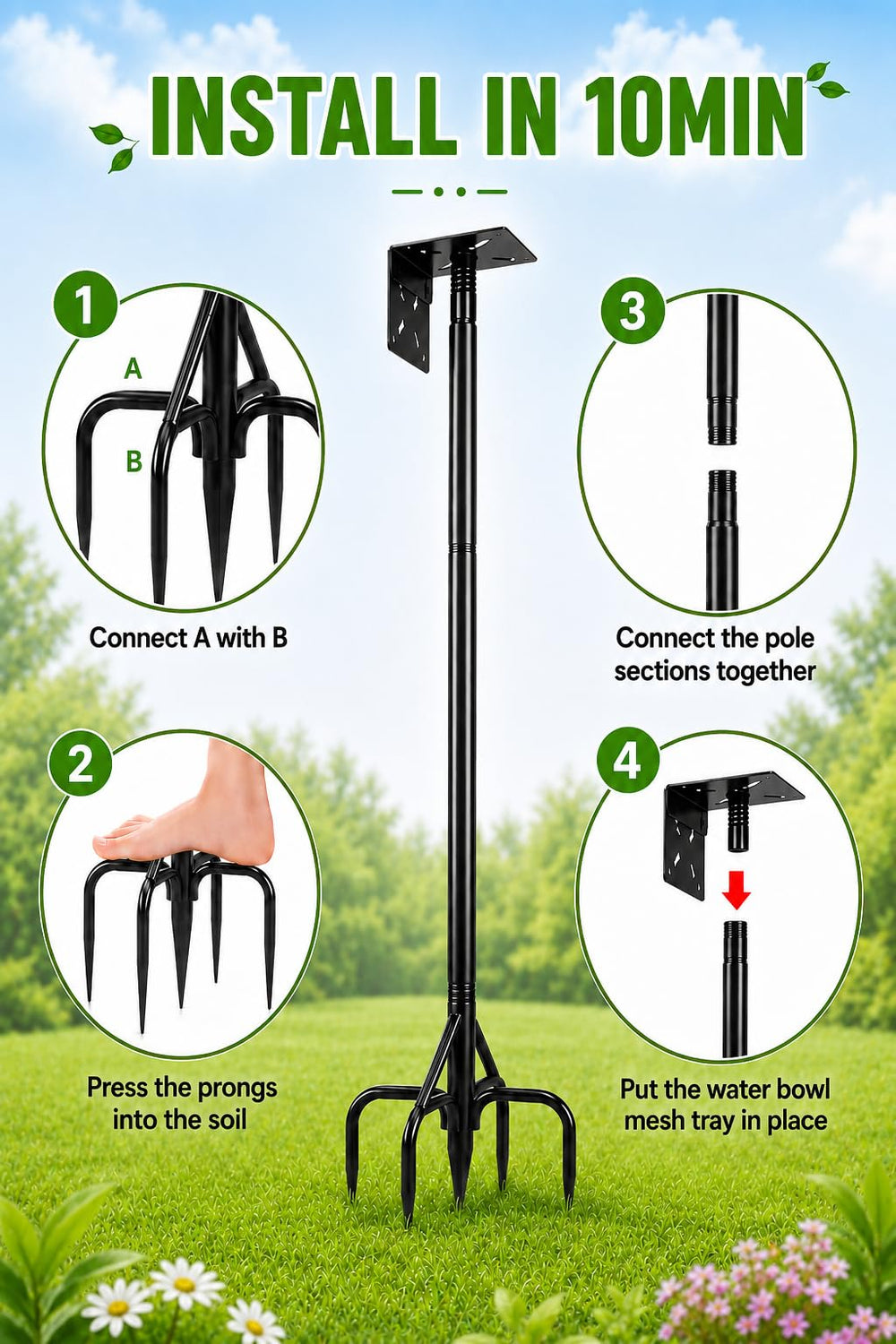 Phikrou scale comparison with hand showing 76 inch height and stability