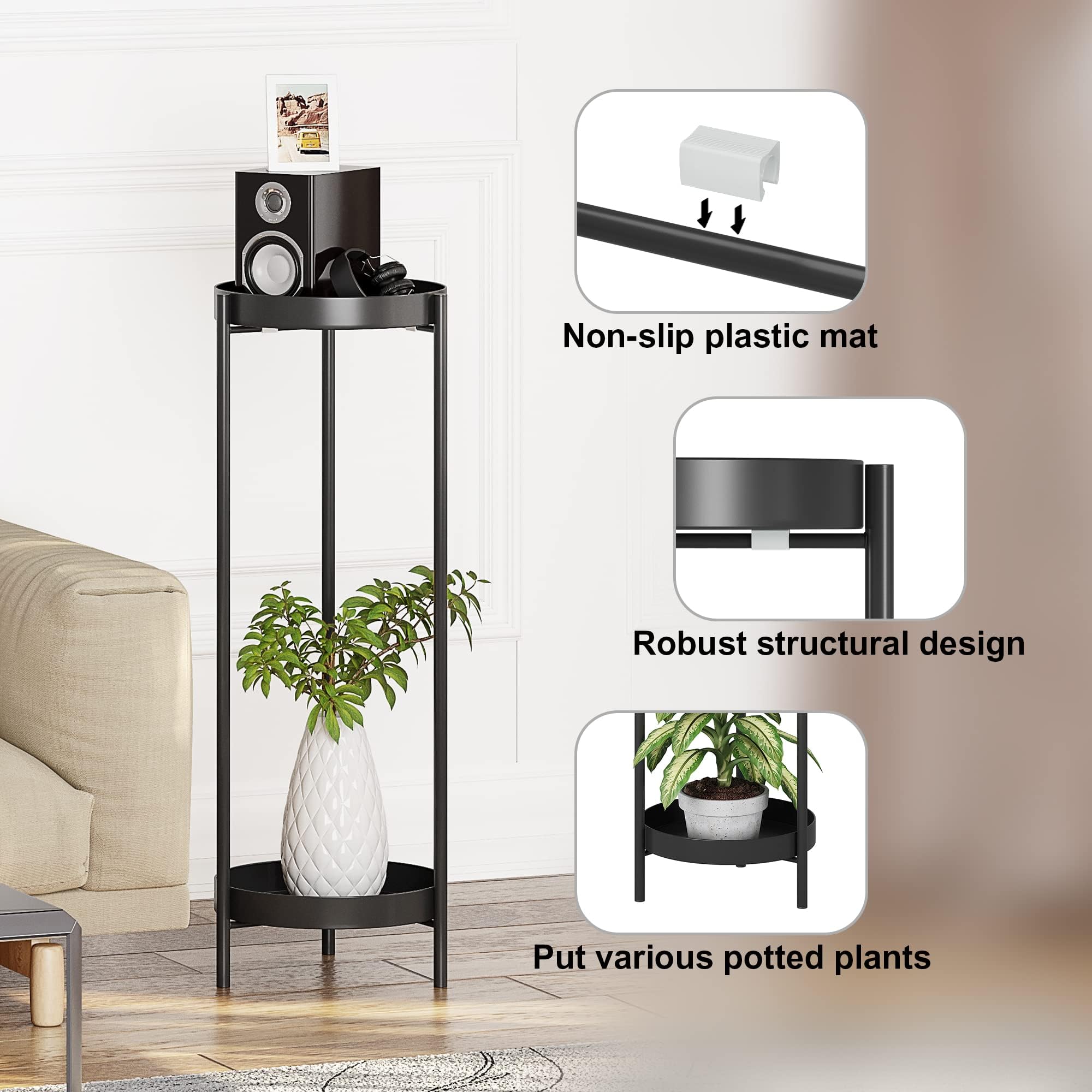 Philodwell close-up of top removable tray highlighting sturdy metal finish
