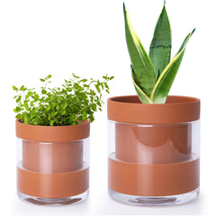 Phoenix Vine 6-inch terracotta planter front view showing clean tabletop benefit