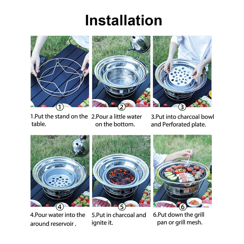 PHOJEWI charcoal ash bowl removed demonstrating contained embers and easier cleanup