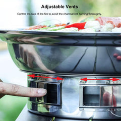 PHOJEWI detailed stainless-steel grill mesh showing even sear and durable construction