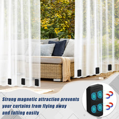 Phoncoo weights holding an outdoor curtain steady on a breezy patio