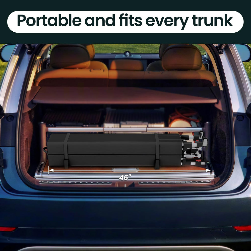 PHONWHON canopy folded compactly for easy trunk storage and portability