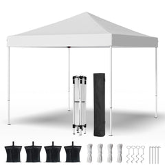 PHONWHON front view of full 10x10 canopy showing ample shade