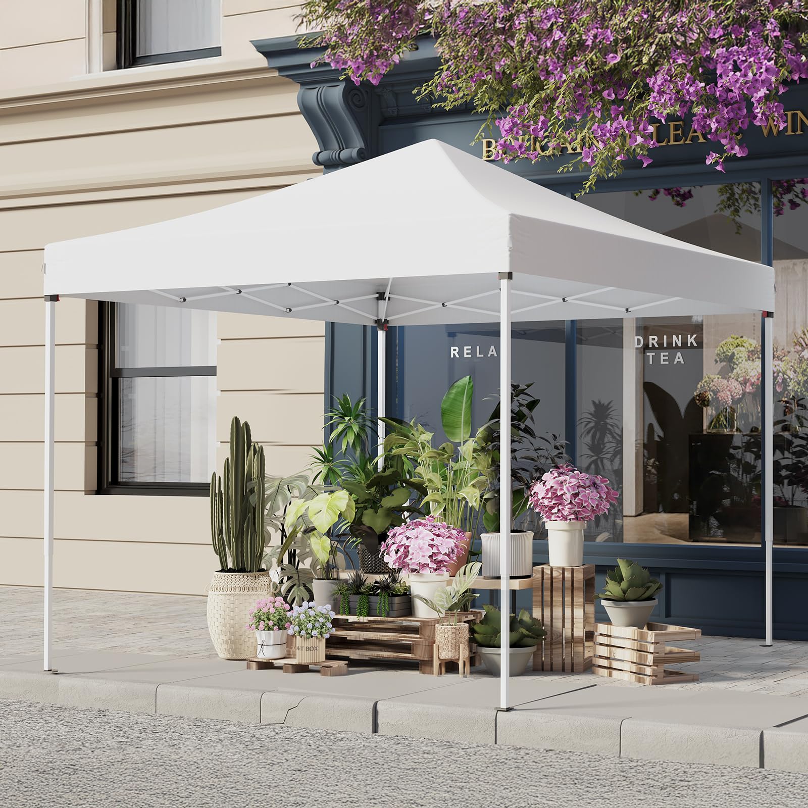 PHONWHON canopy next to person illustrating 10x10 scale