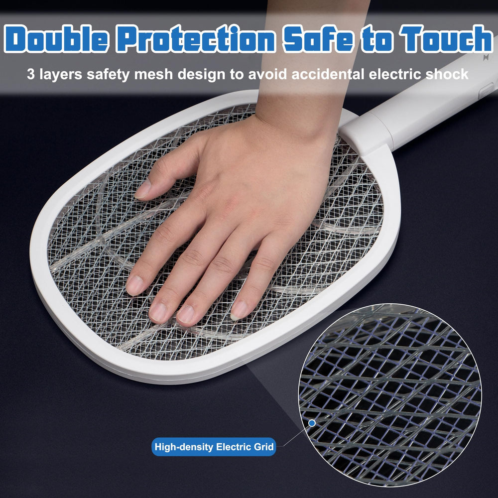 Phosooy docked on USB base with blue LEDs glowing for hands-free attract-and-zap benefit