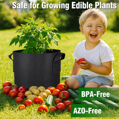 PHYEX grow bag in use on patio supporting healthy vegetables