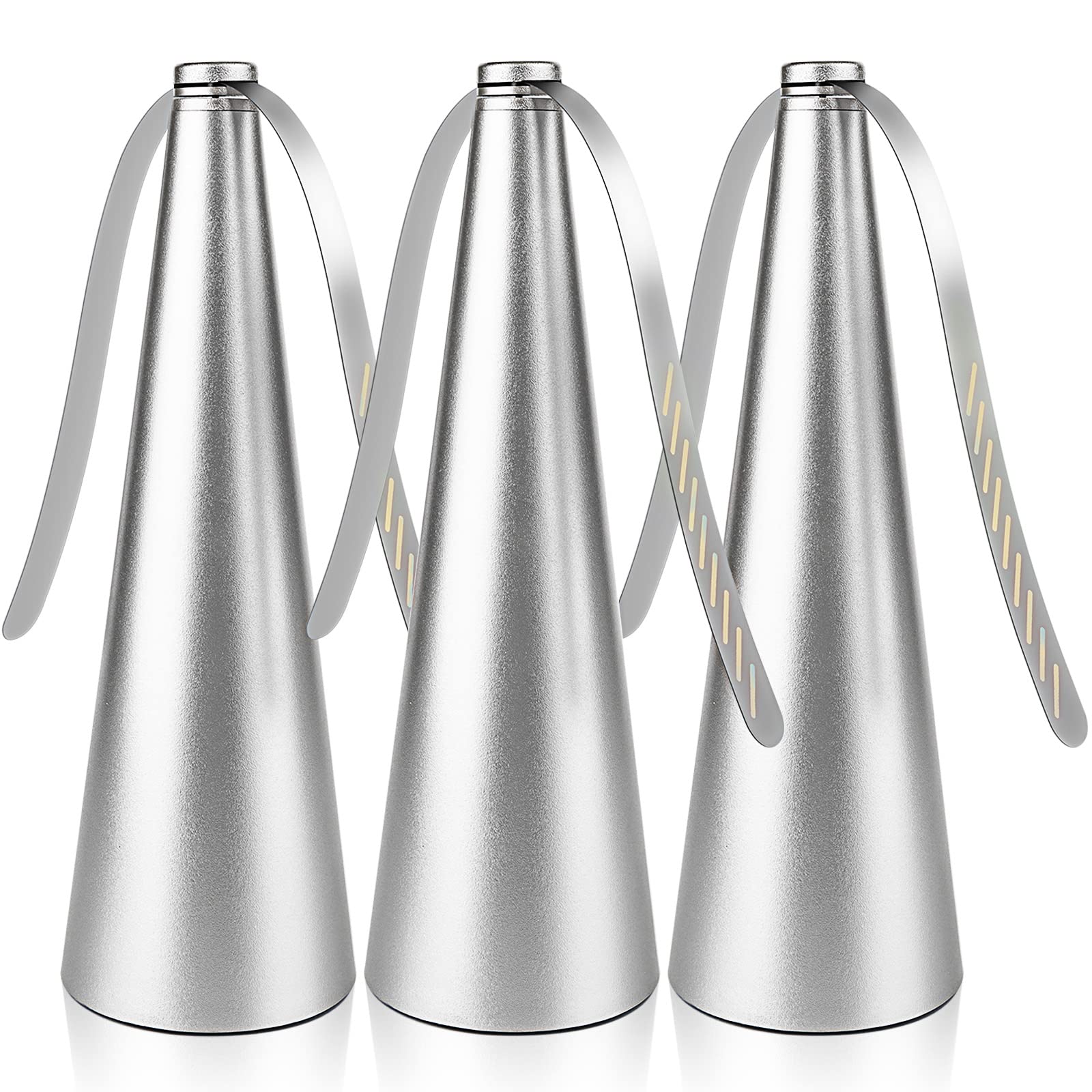 PIAOPIAONIU front view silver fly fan showing compact design and table protection