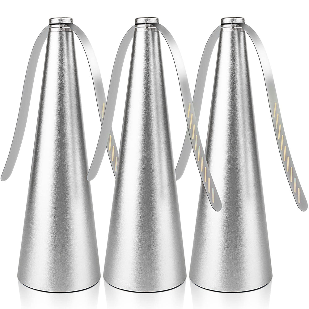 PIAOPIAONIU front view silver fly fan showing compact design and table protection