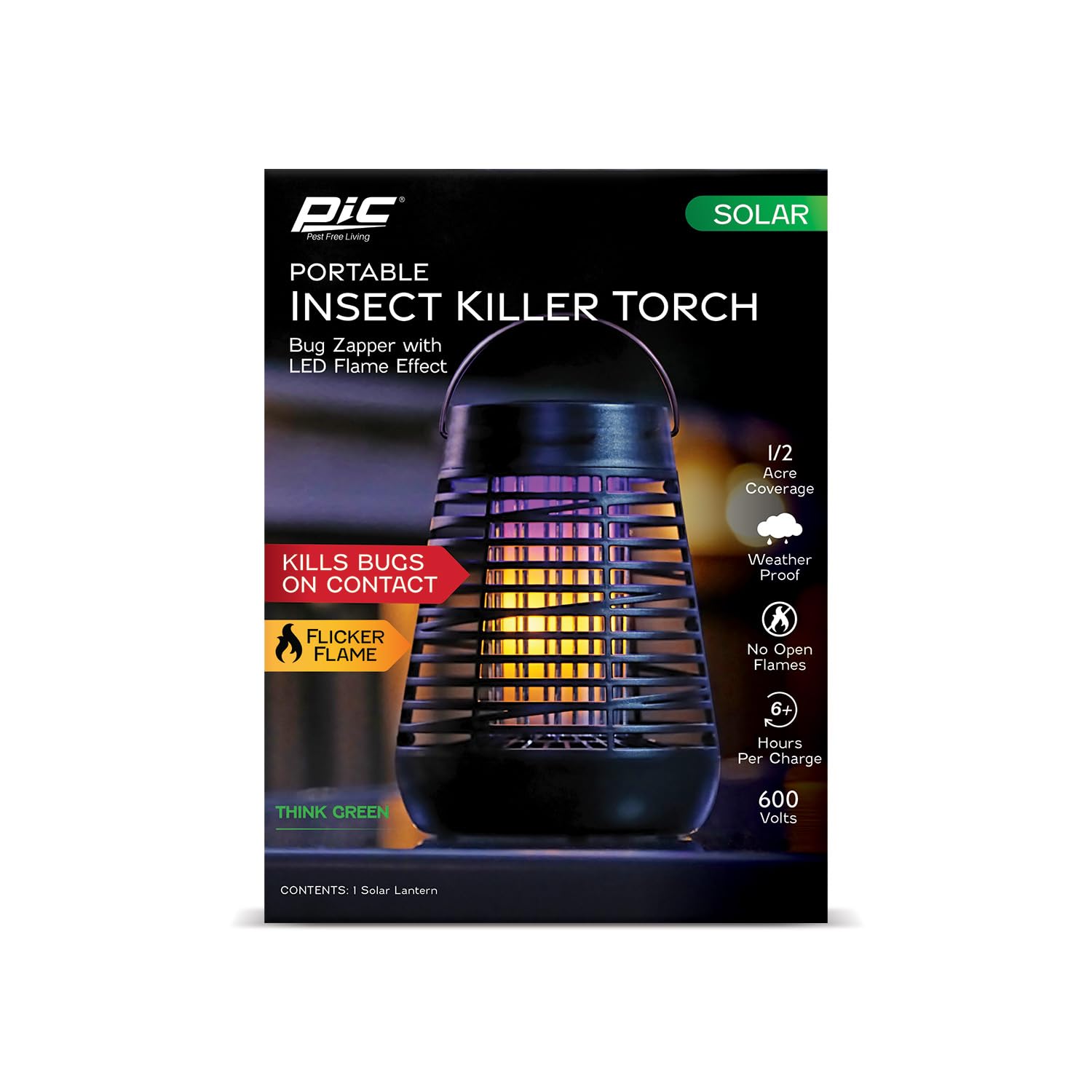 PIC flickering flame LED close-up creating safe ambiance and insect attraction