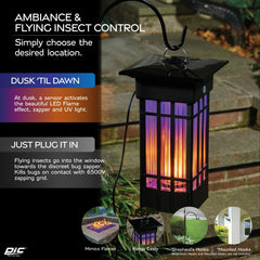 PIC close-up of flickering flame LED creating ambient, insect-attracting light