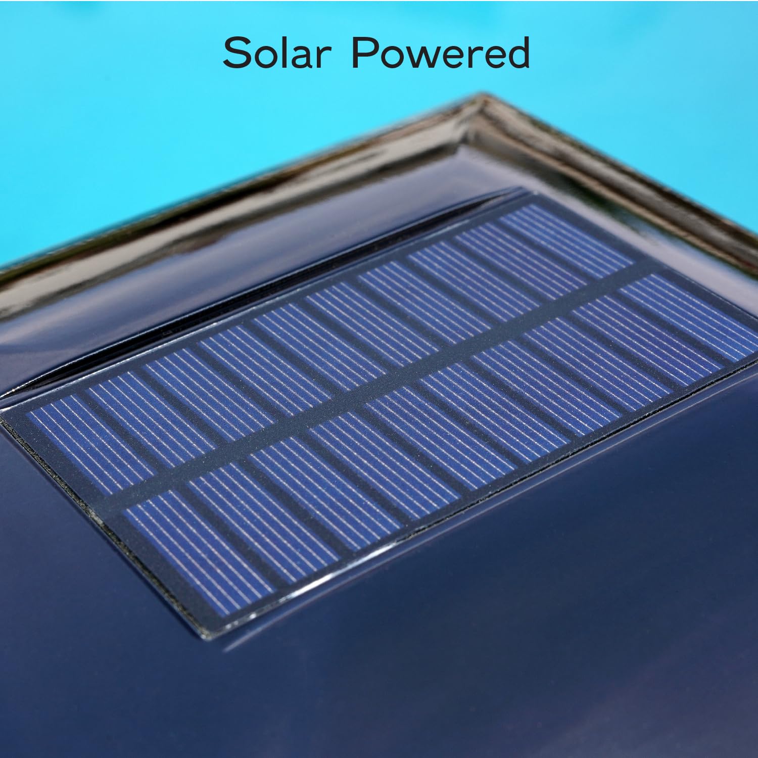 PIC solar panel top view demonstrating sun charging capability