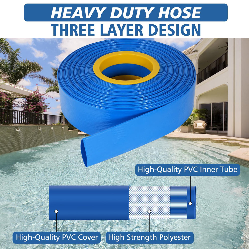 Picatu hose connected to a pool filter outlet demonstrating tight clamp seal and leak prevention benefit
