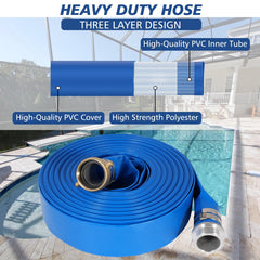 Picatu hose laid flat for compact storage demonstrating easy transport and space saving