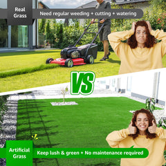 PICK FOR LIFE close-up of grass fibers highlights realistic look and soft comfort