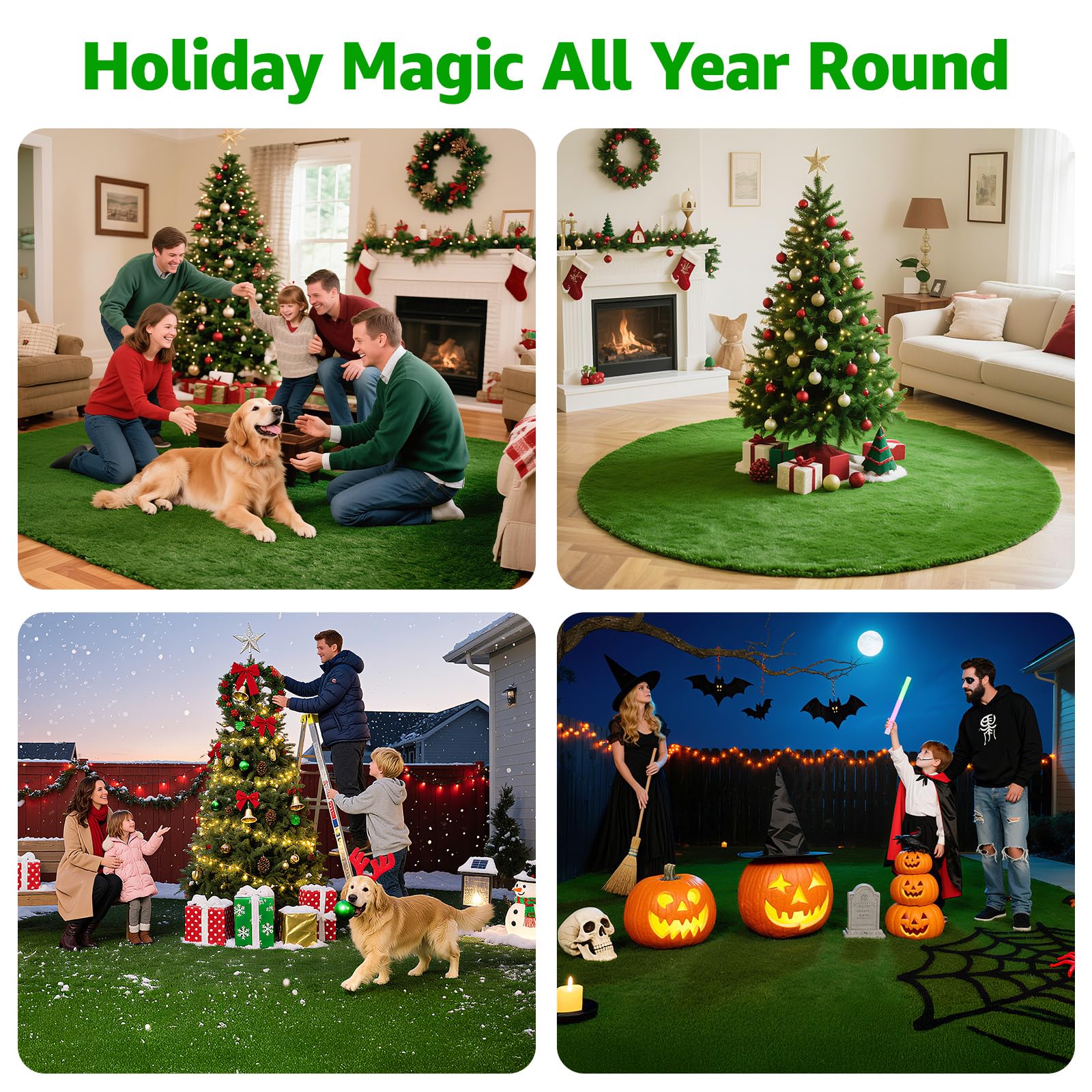 PICK FOR LIFE unrolled turf with buffer washers, staples, and hook for quick setup