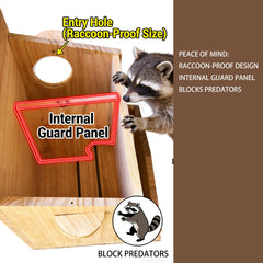 Pickei internal guard panel close-up showing predator protection for nest