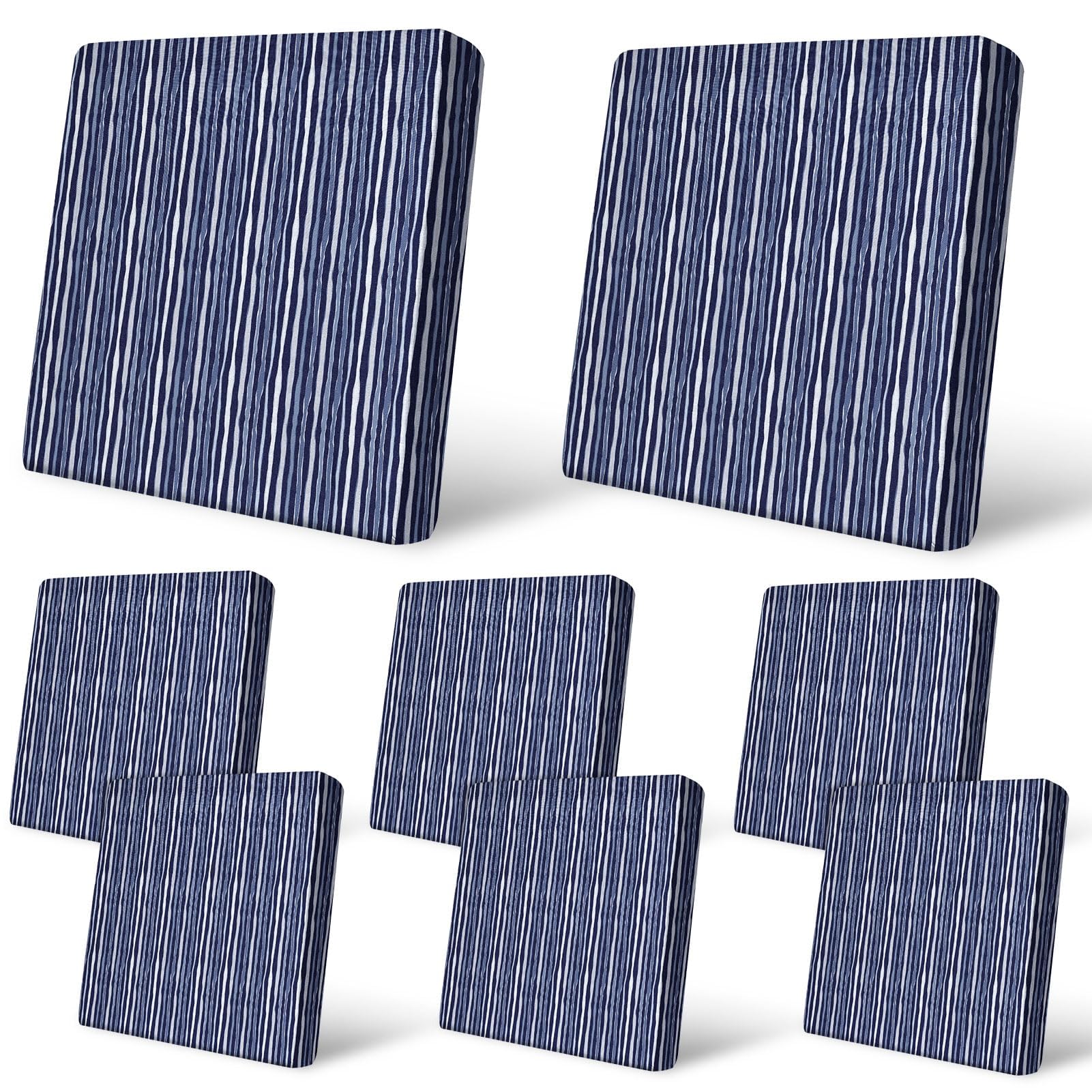 pickyNproud front view packaged set showing complete 8-piece slipcovers and benefit of coordinated seating