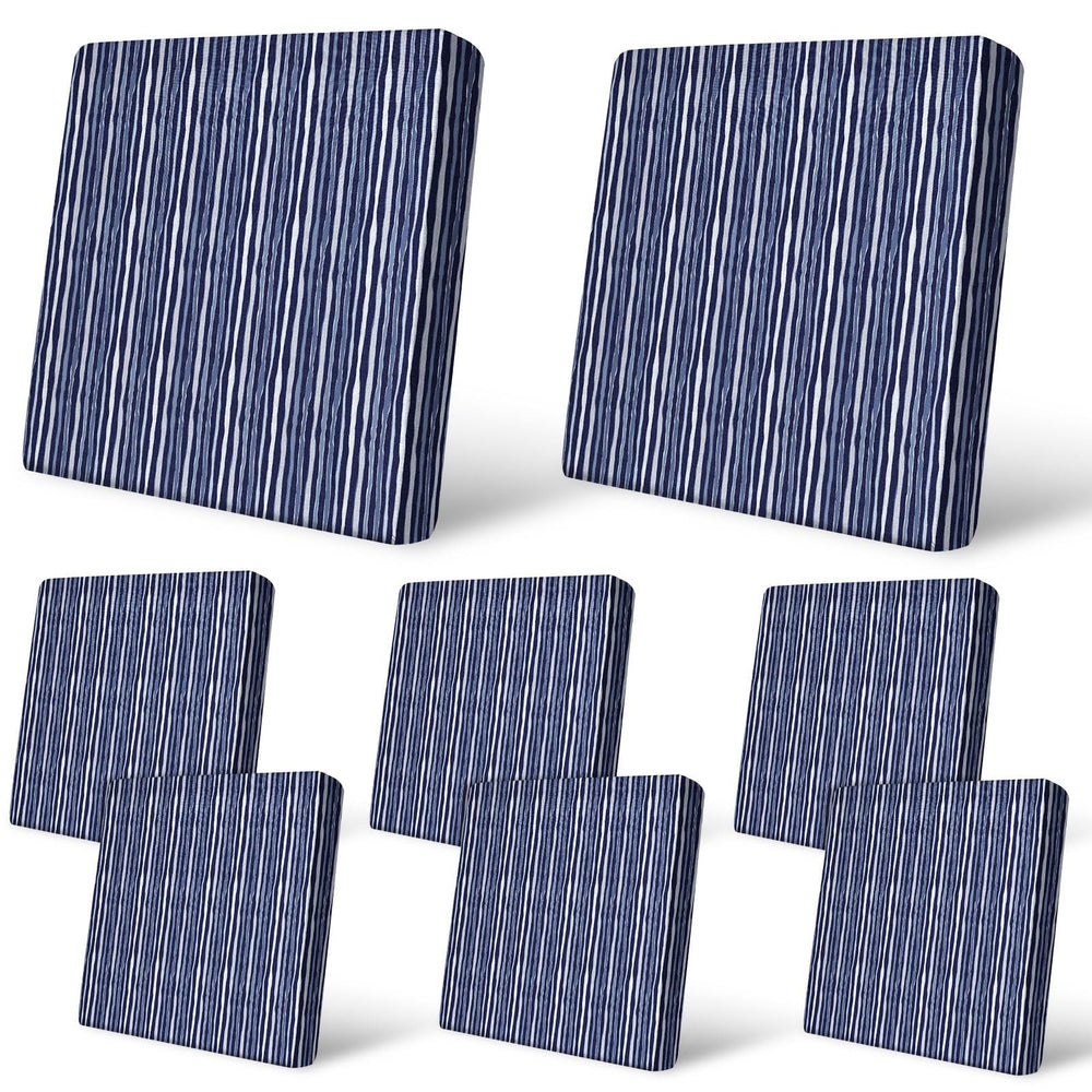 pickyNproud front view packaged set showing complete 8-piece slipcovers and benefit of coordinated seating