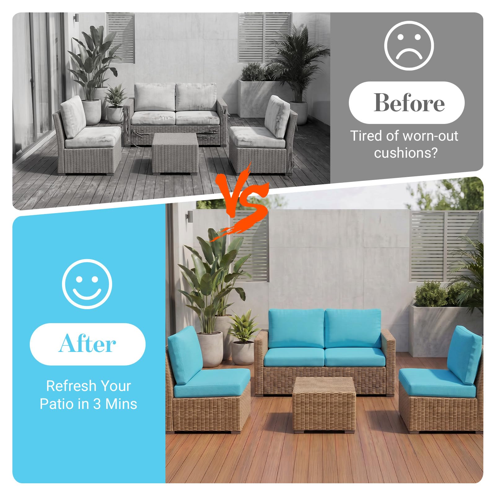 pickyNproud full patio set styled outdoors showing coordinated aesthetic benefit