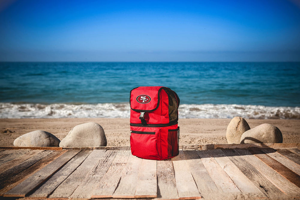 PICNIC TIME Zuma backpack on tailgate showing team pride and practical cooling benefits